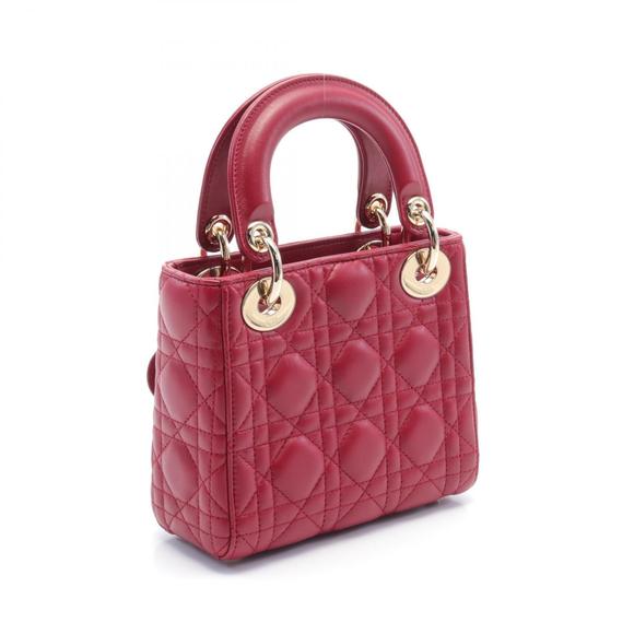 Dior Handbag Red Cannage Mini  Leather Lady - Picture 1 of 6